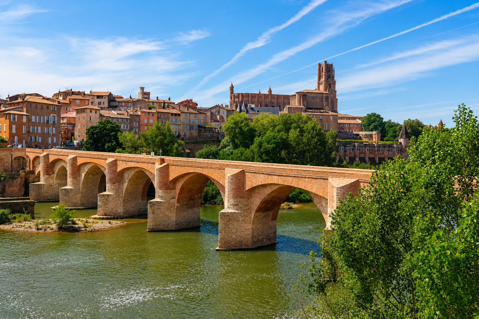 Vue sur le Pont Vieux d'Albi
